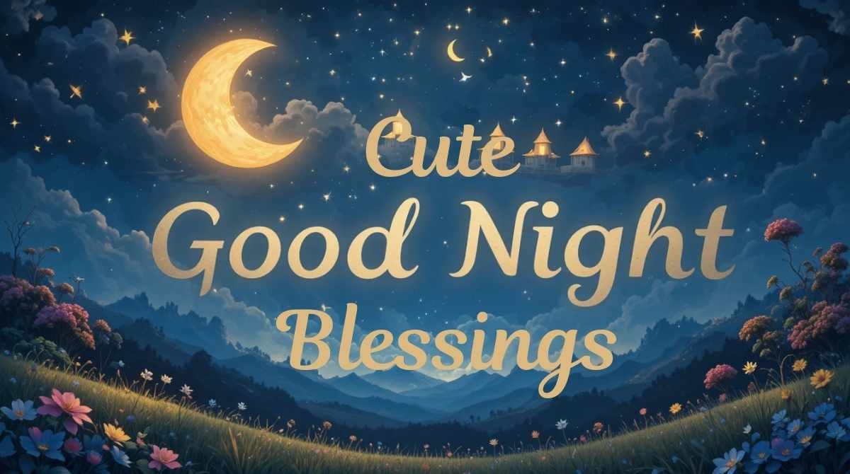 cute good night blessings with sweet and peaceful wishes for a calm sleep and happy dreams