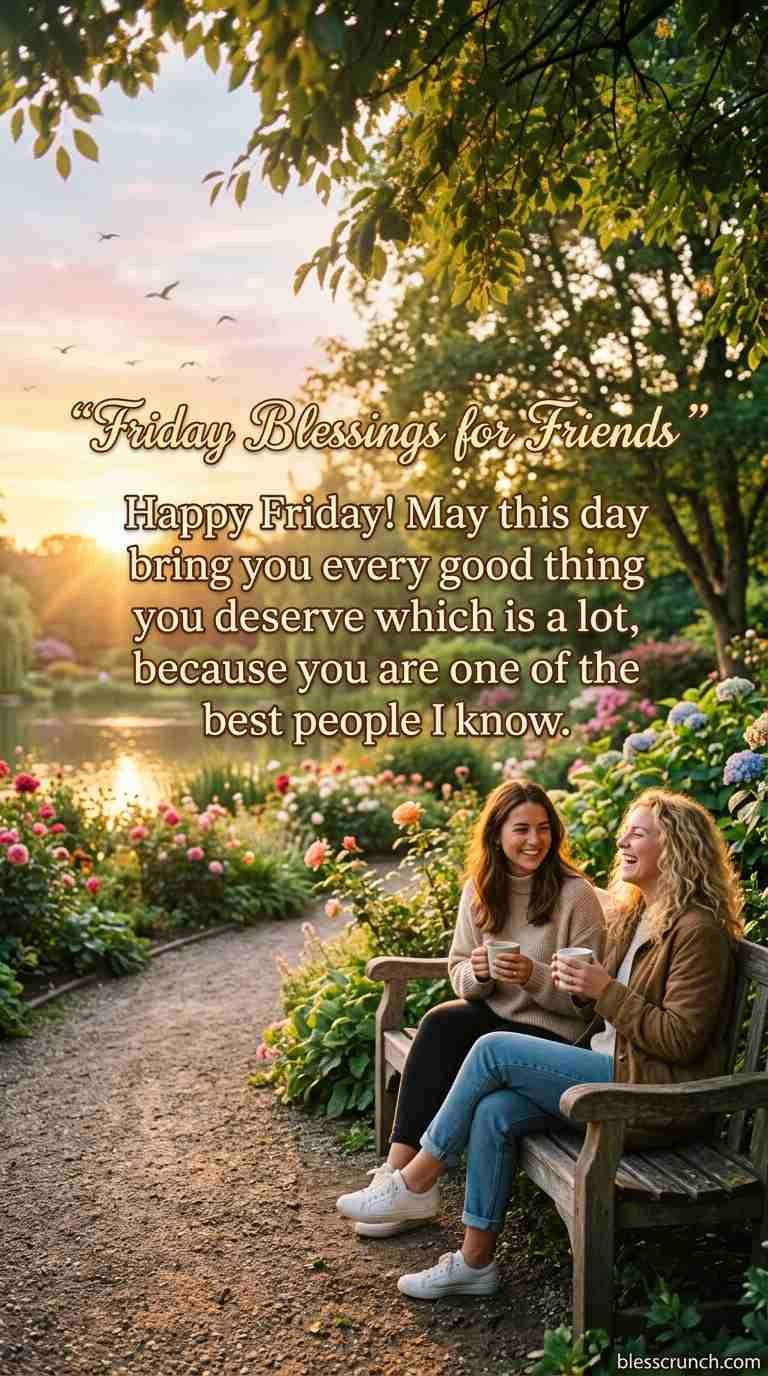Happy Friday blessing message celebrating a wonderful and kind friend. 😊✨