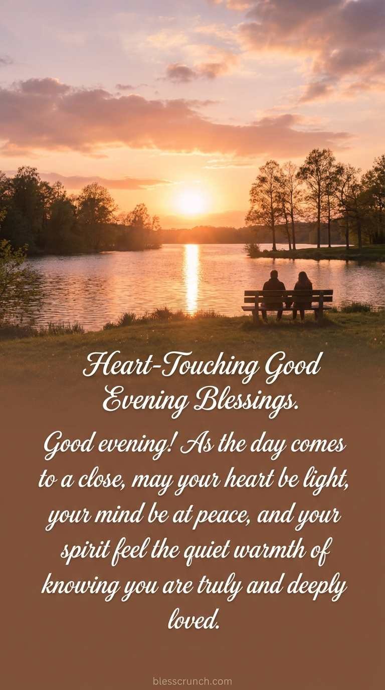 Good evening blessing wishing peace, love, and a calm heart.