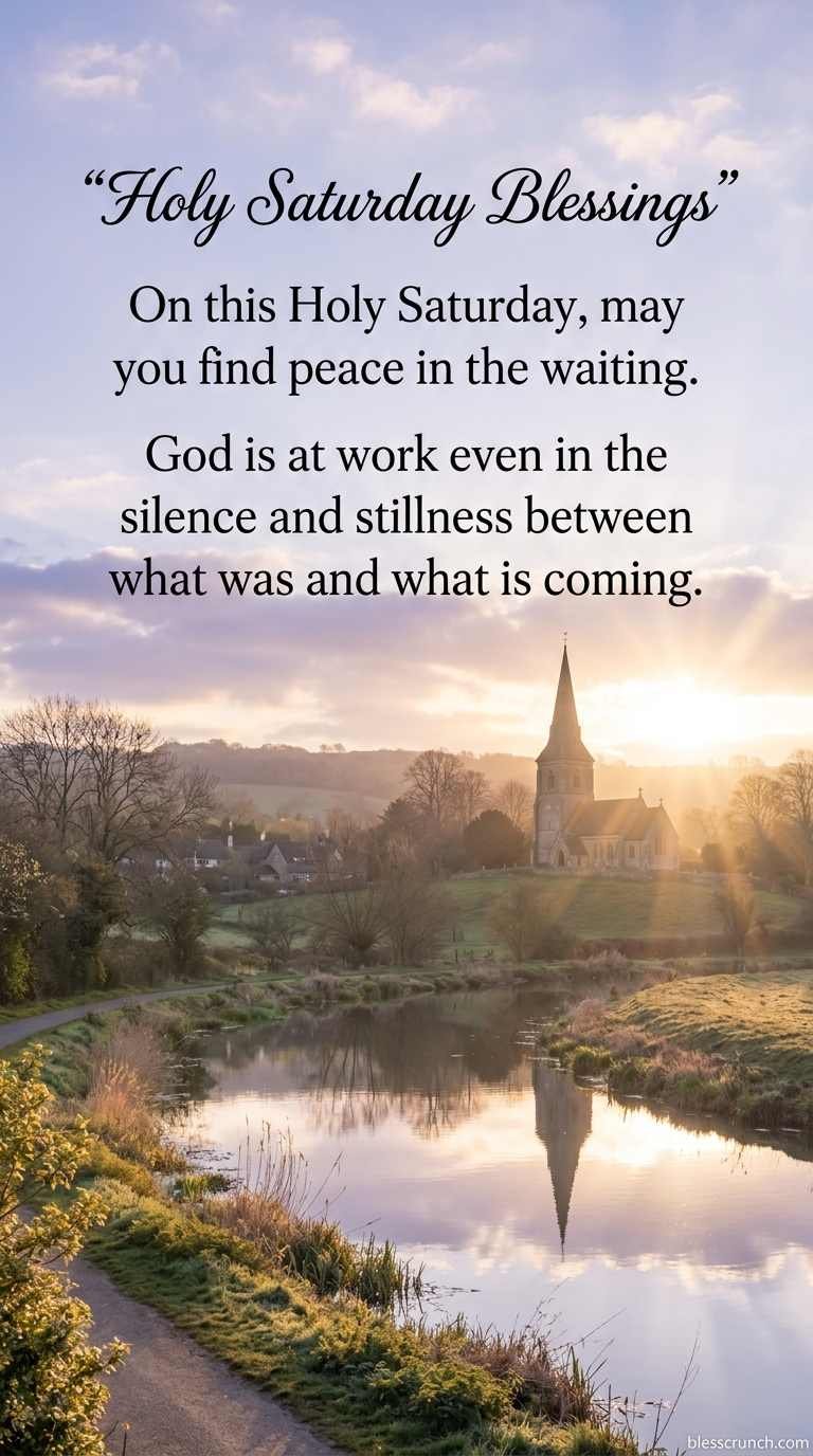 Holy Saturday blessing encouraging peace and trust in God’s timing. 