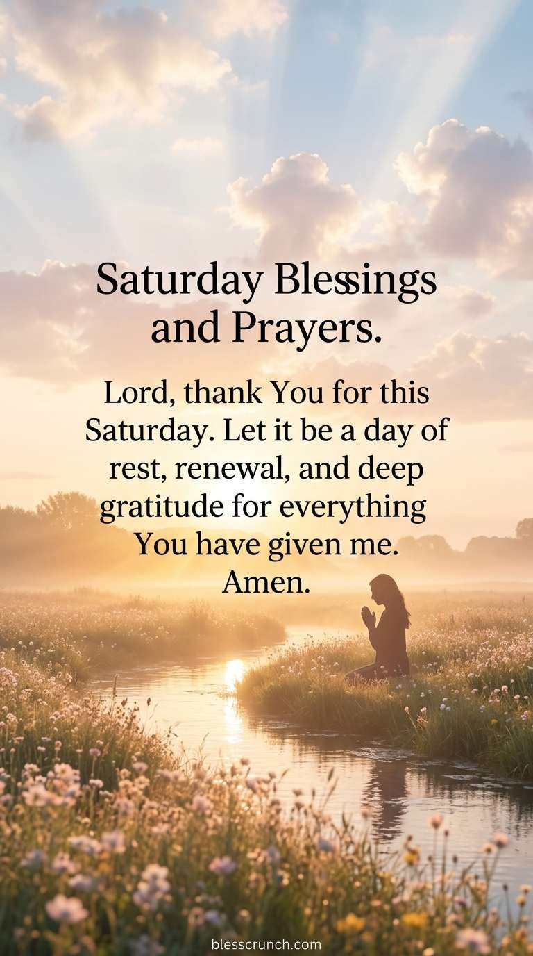 Saturday prayer asking for rest, renewal, and gratitude
