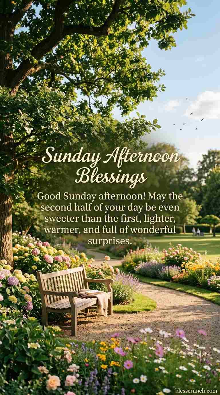Sunday afternoon blessing wishing a lighter, warmer, and joyful second half of the day