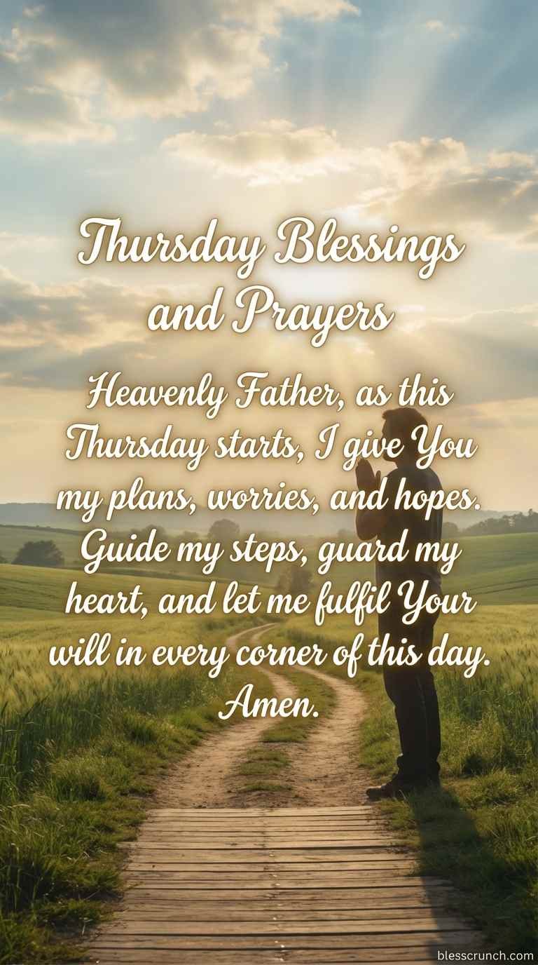 Thursday prayer asking God for guidance and blessings