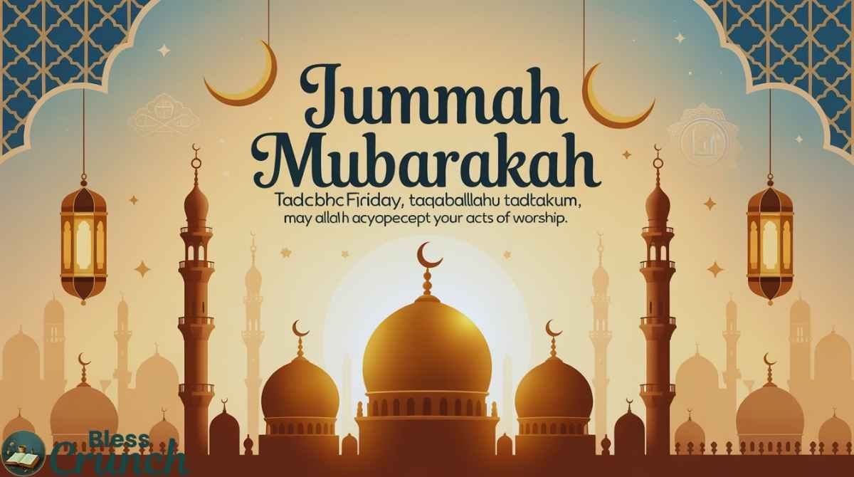 Arabic Jummah blessing "Jummah mubarakah, taqabbalallahu ta'atakum" wishing blessed Friday and acceptance of worship