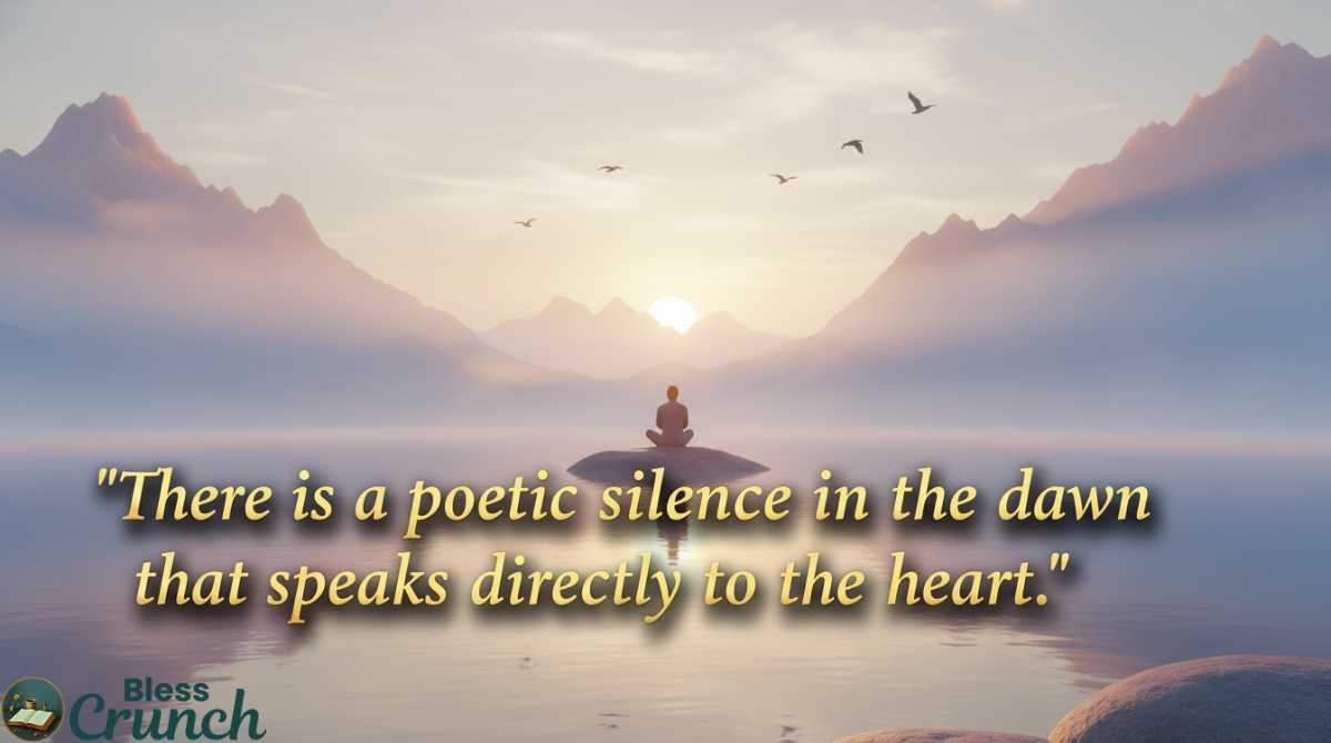 Deep Meaningful Good Morning Life Quotes about the poetic silence of dawn and speaking to the heart