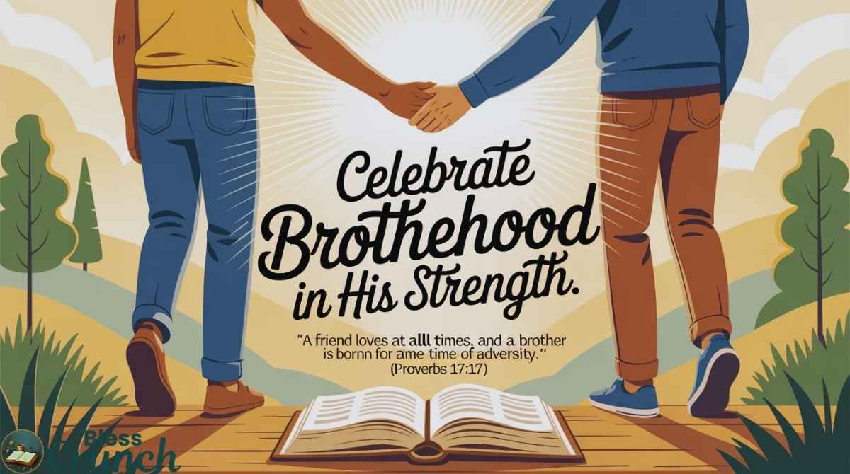 Birthday Bible verse blessing for brother quoting Proverbs 17:17 celebrating love, brotherhood, and support during adversity