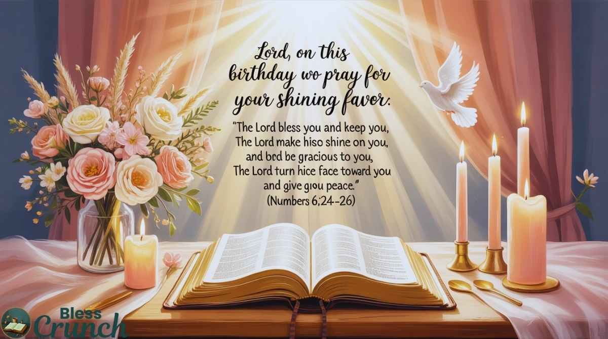 Birthday prayer blessing from the Bible quoting Numbers 6:24-26 asking God for favor peace and protection