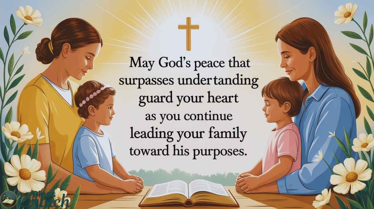 Christian Mother's Day blessing praying for God's peace and guidance for a faithful mother