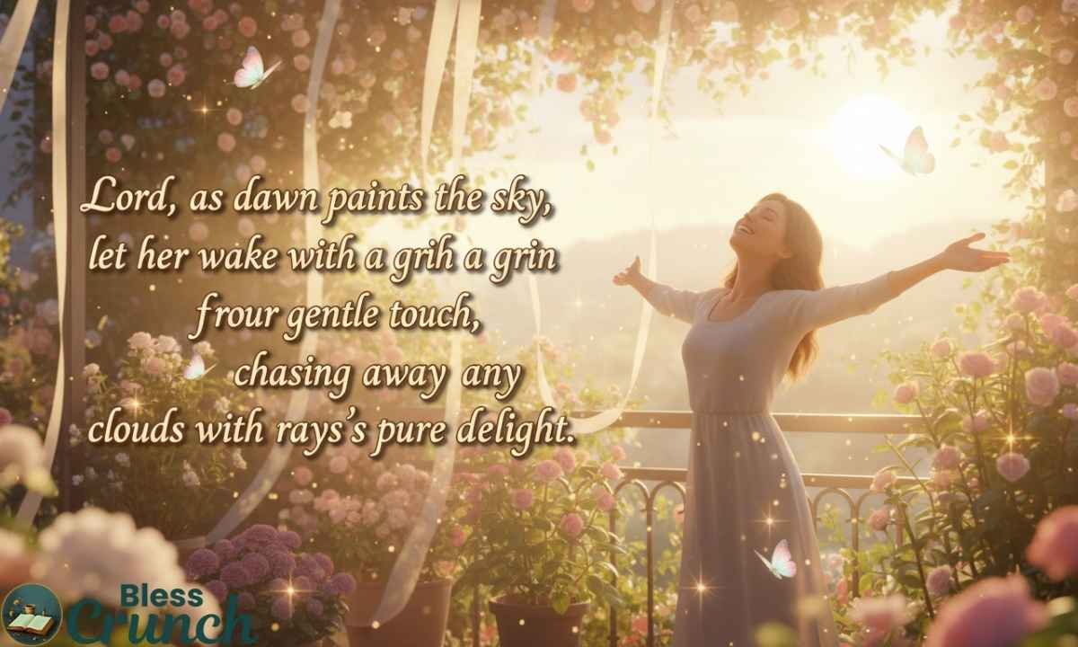 Good morning prayer asking God to bring her joy, peace, and a beautiful smile