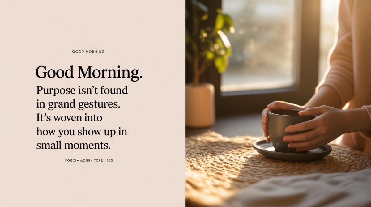 good morning quote about life purpose inspiring mindfulness and meaningful daily actions