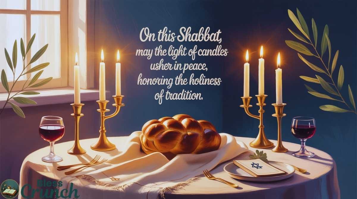 Jewish Shabbat blessing with candle light symbolizing peace tradition and holiness