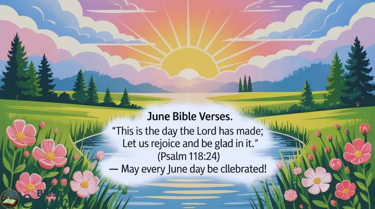 June Bible verse from Psalm 118:24 celebrating each day made by the Lord with joy and gladness