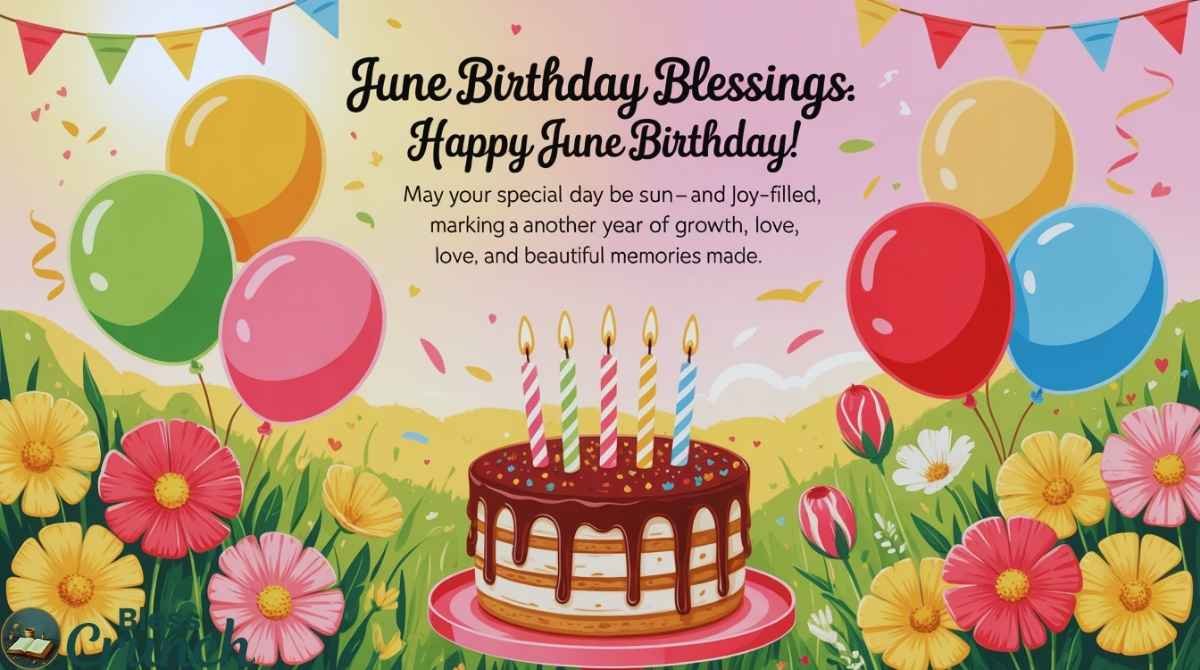 June birthday blessing wishing sun-soaked joy love growth and beautiful memories