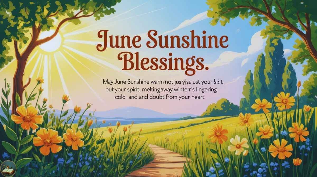 June sunshine blessing wishing warmth for the body and spirit and removal of doubt