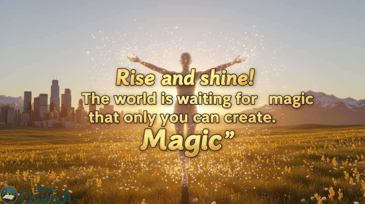 Deep Meaningful Good Morning Life Quotes rise and shine message encouraging you to create magic and start the morning