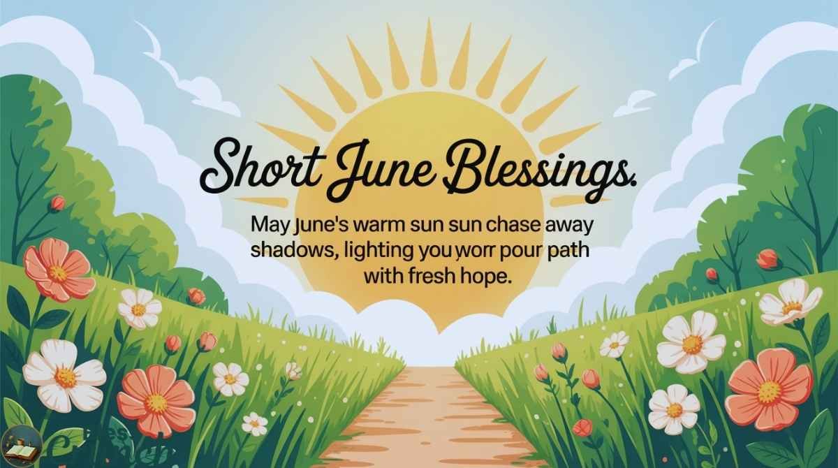 Short June blessing wishing sunshine, fresh hope, and light for your path