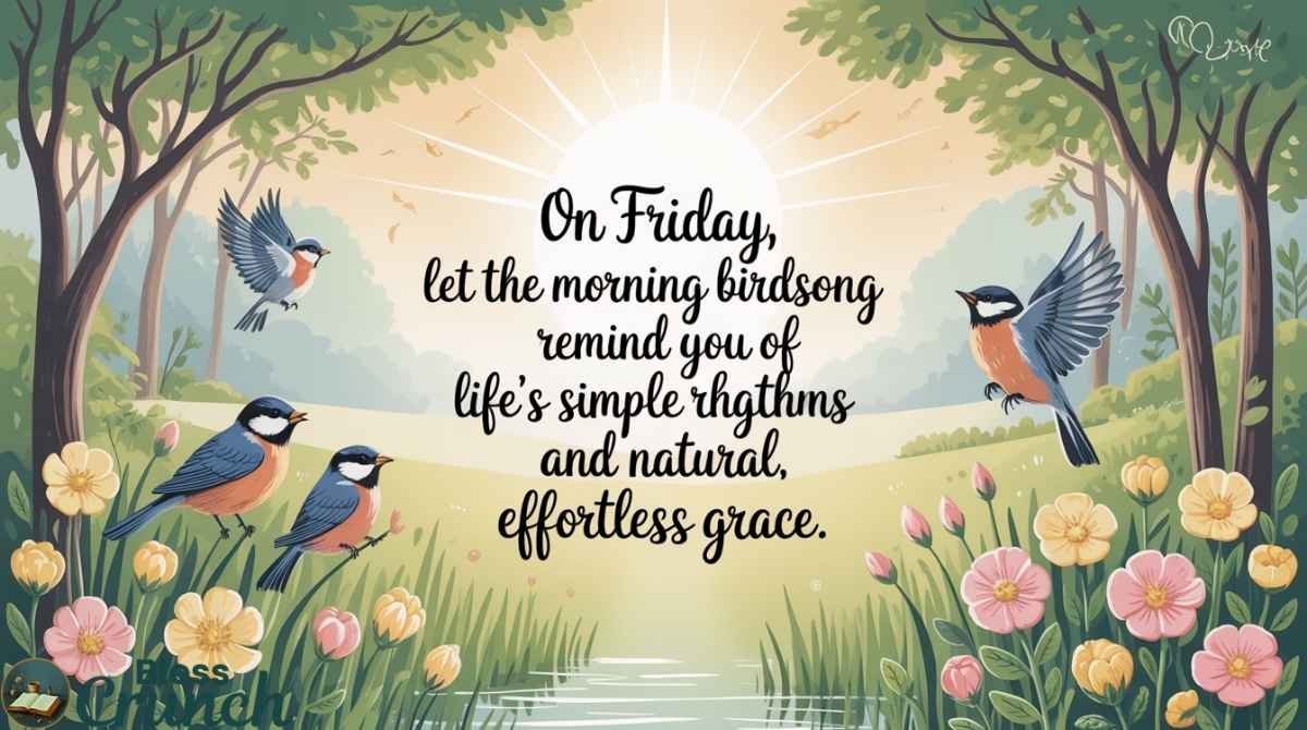 thankful friday blessing for nature celebrating birdsong, natural grace, and simple rhythms of life