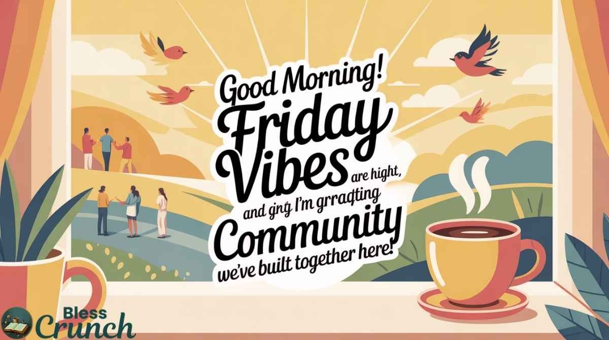 thankful good morning friday message for social media expressing gratitude, positive vibes, and community