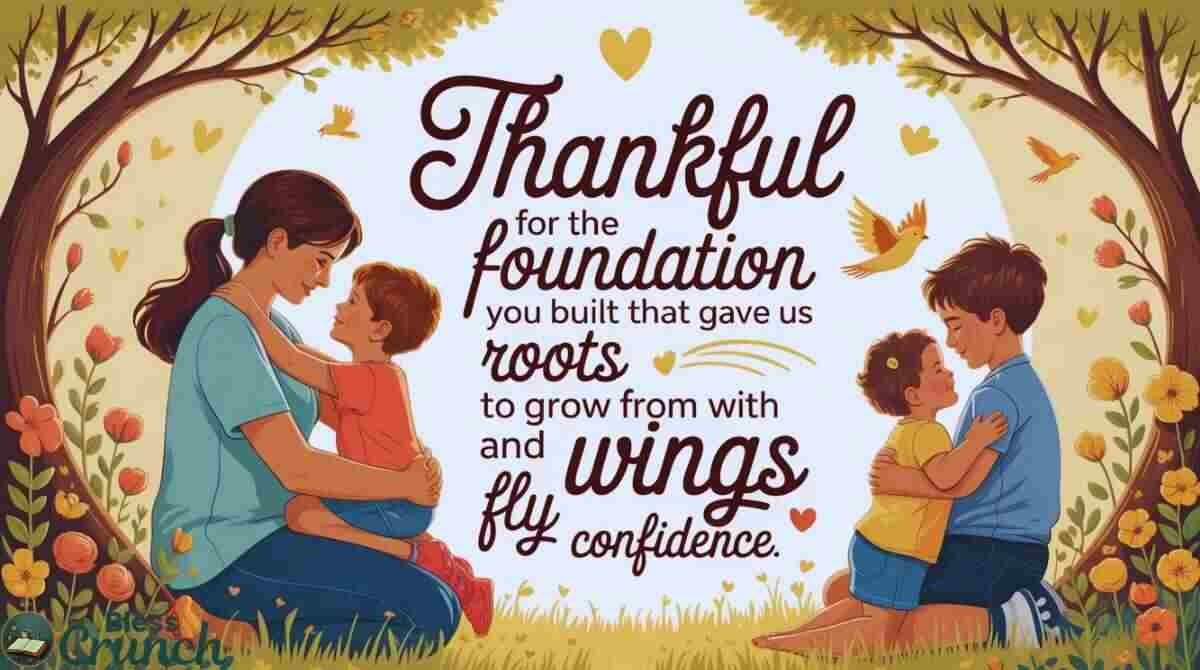 Thankful Mother's Day blessing expressing gratitude for a mother's guidance roots and wings