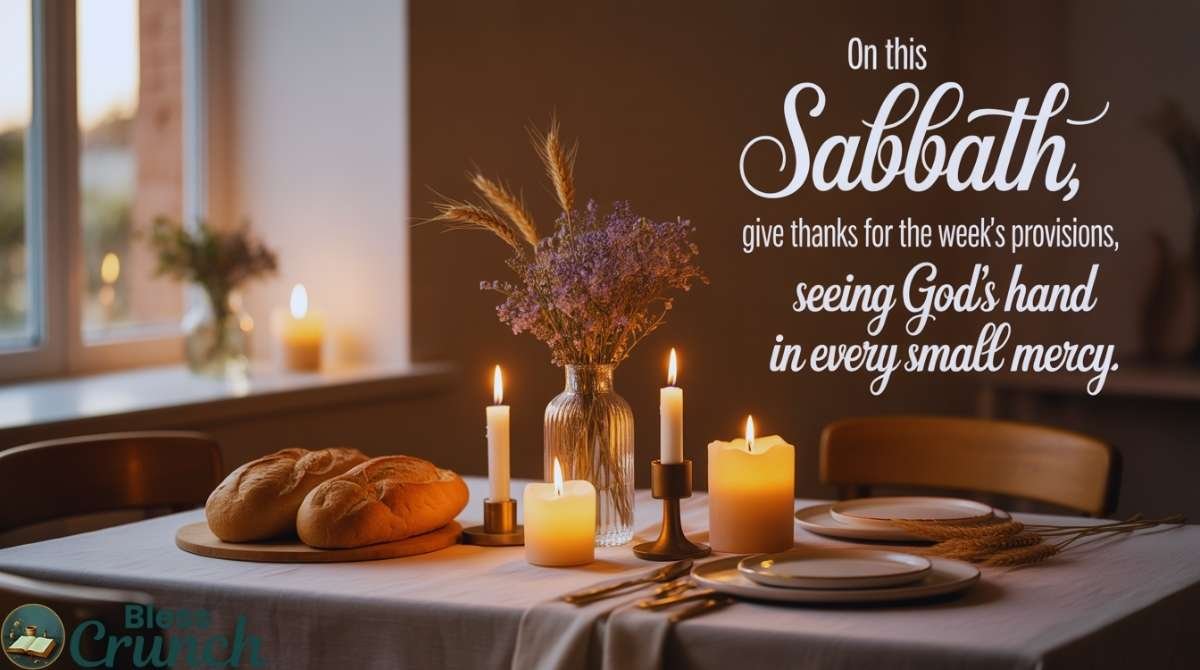 Thankful Sabbath blessing expressing gratitude for God's provisions and daily mercies