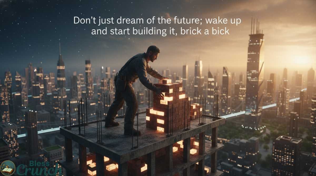 Deep Meaningful Good Morning Life Quotes visionary quote about pursuing dreams, building the future, and taking action