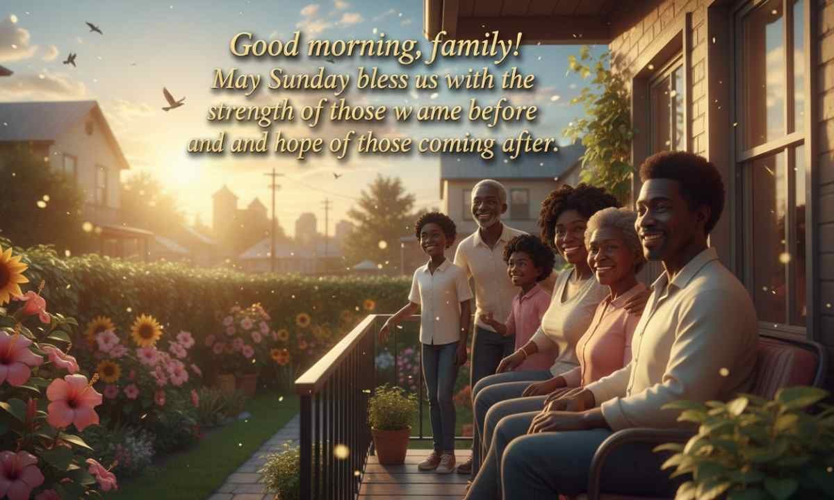 African American Good Morning Sunday blessing honoring strength, heritage, hope, and family