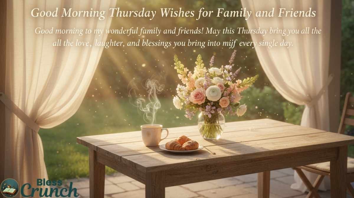 Good morning Thursday wishes for family and friends, sending love, laughter, and blessings to start the day positively