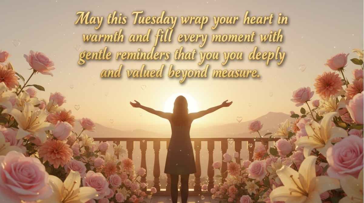 Heart touching good morning Tuesday blessing message expressing love, warmth, gratitude, and gentle encouragement to start the day with peace and positivity
