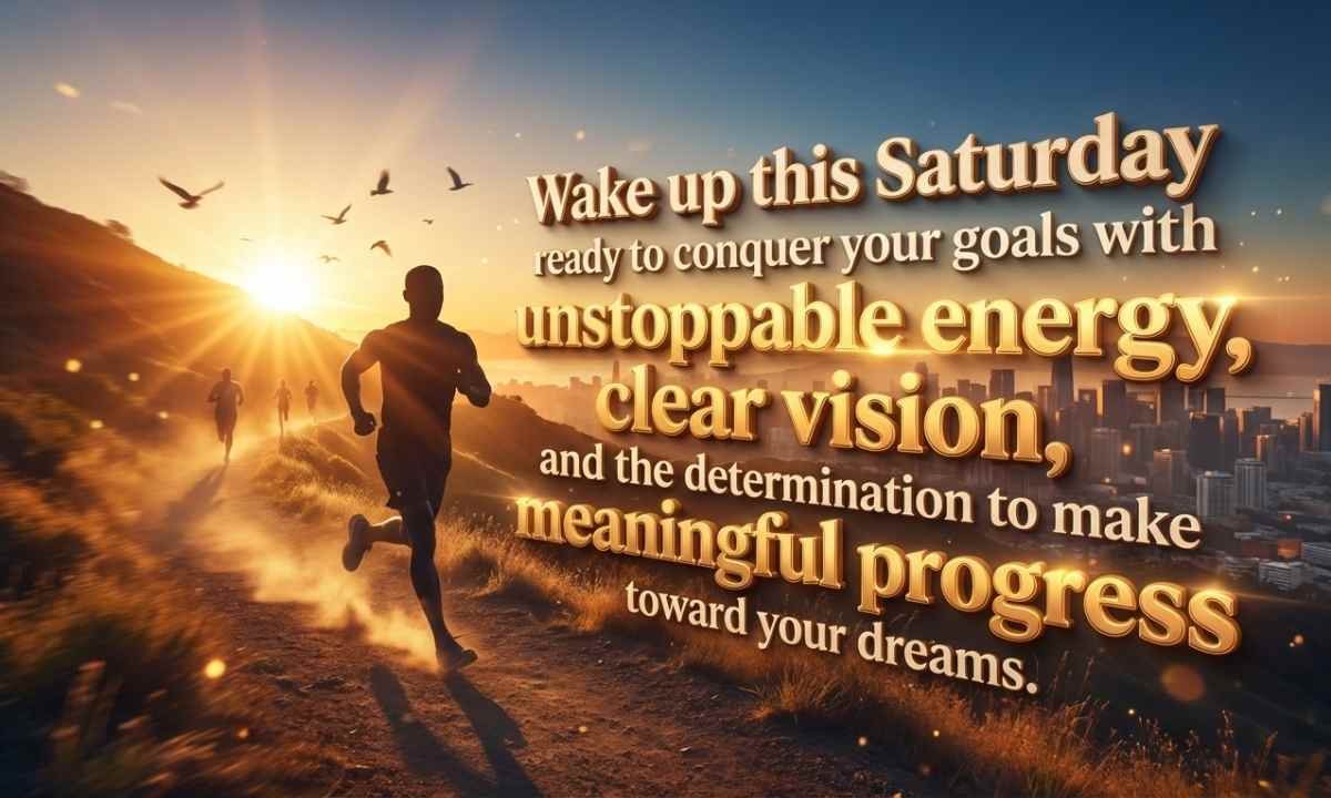 Motivational Good Morning Saturday blessing encouraging energy, focus, and determination to achieve goals