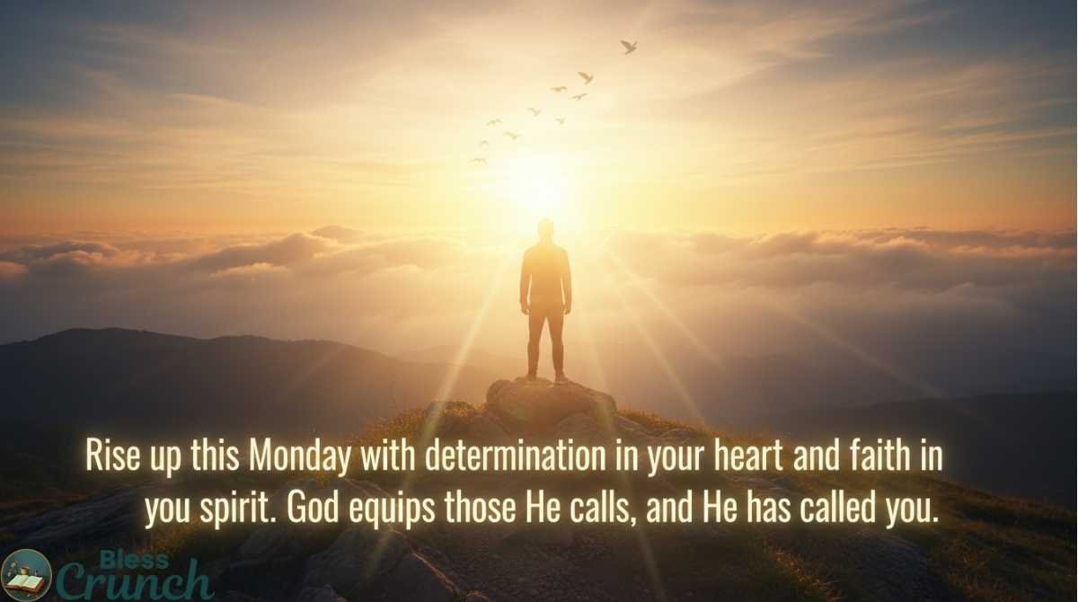 Motivational spiritual Monday blessing message encouraging faith, determination, and trust in God’s calling