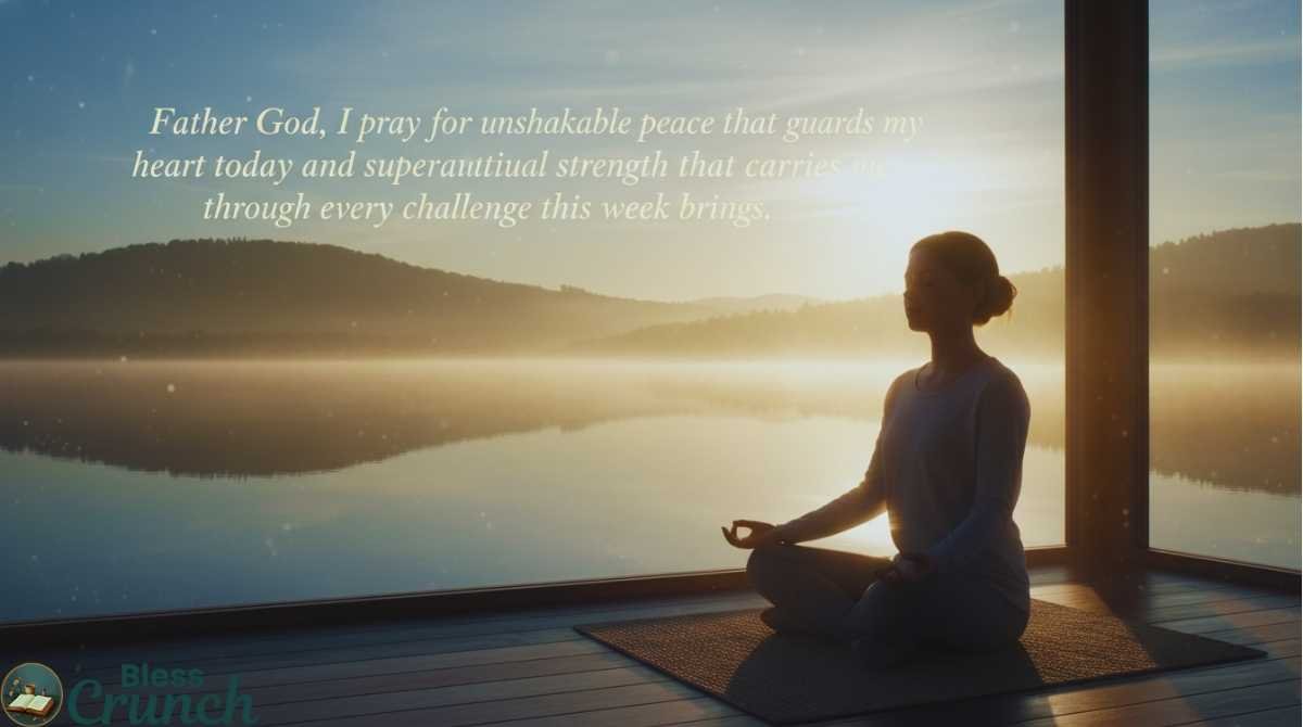 Powerful Monday morning prayer asking God for peace of heart and strength to overcome every challenge