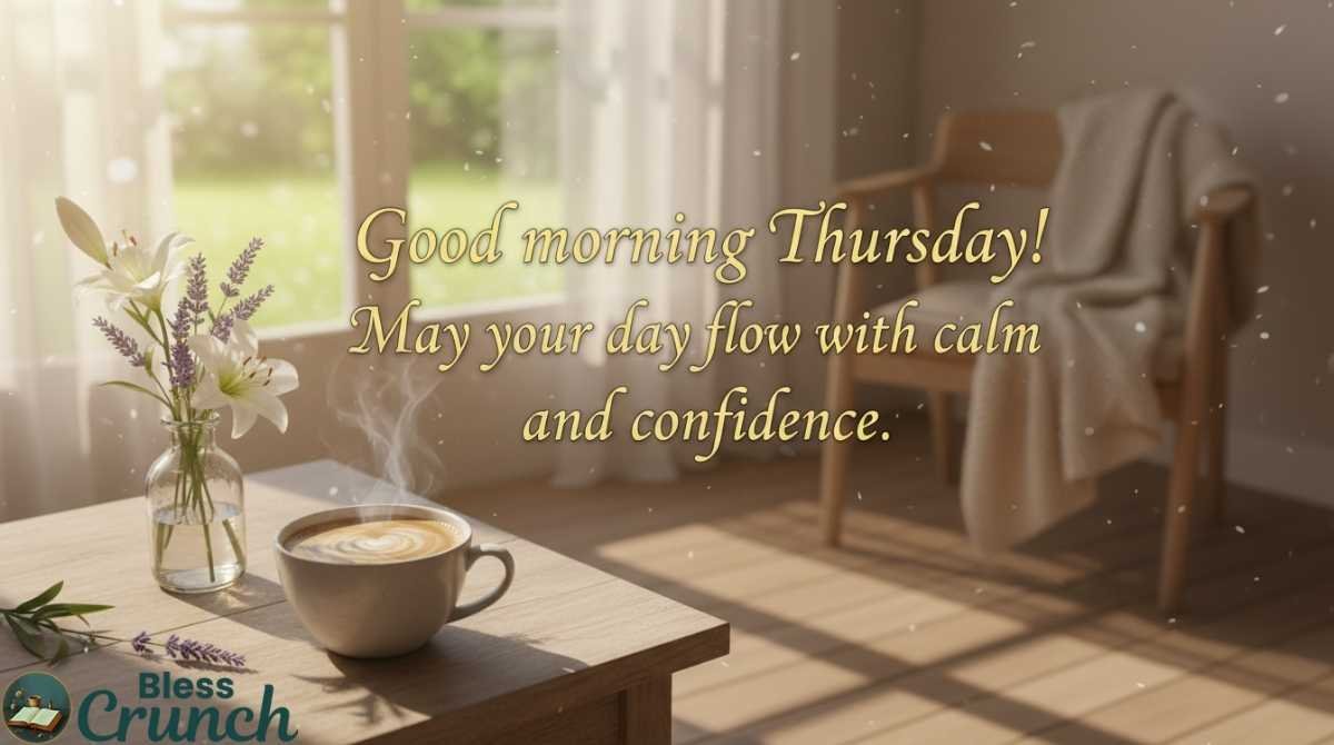 Short and cool Thursday blessing wishing a calm, confident, and positive start to the day
