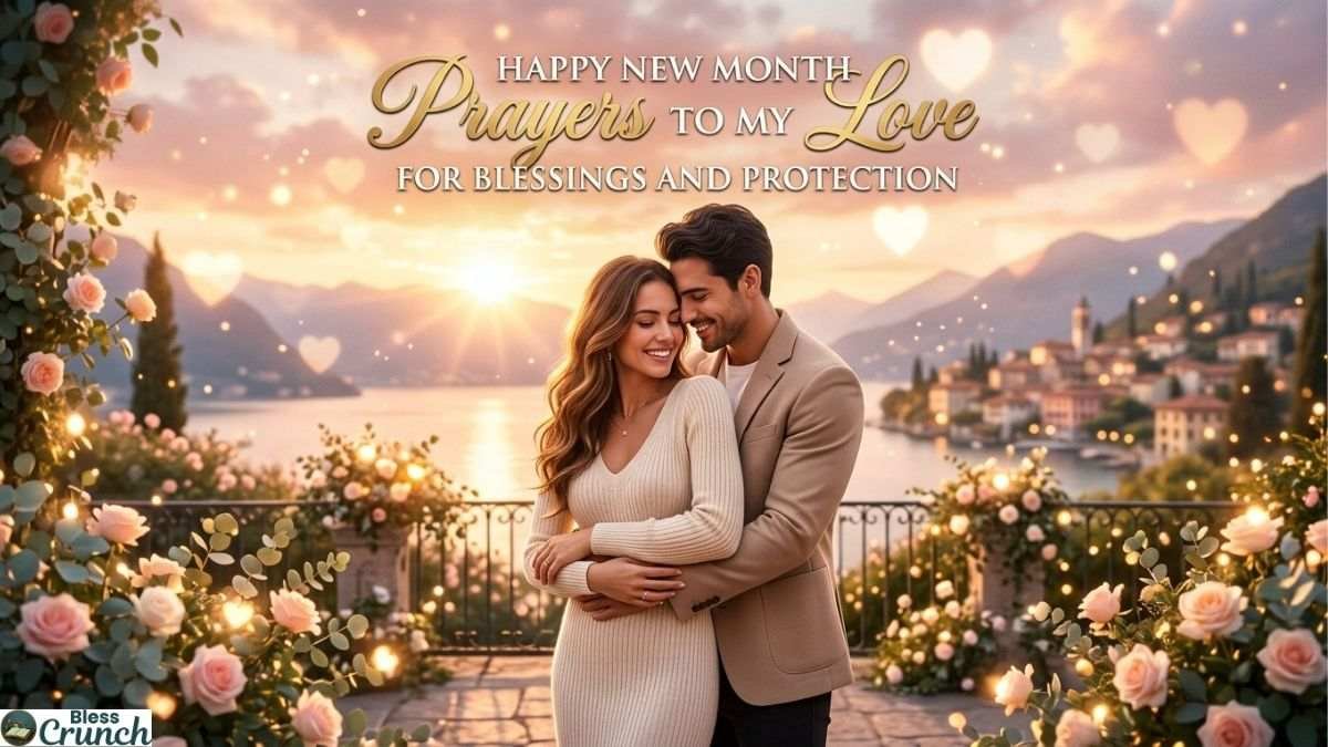 Romantic couple by sunset lake view