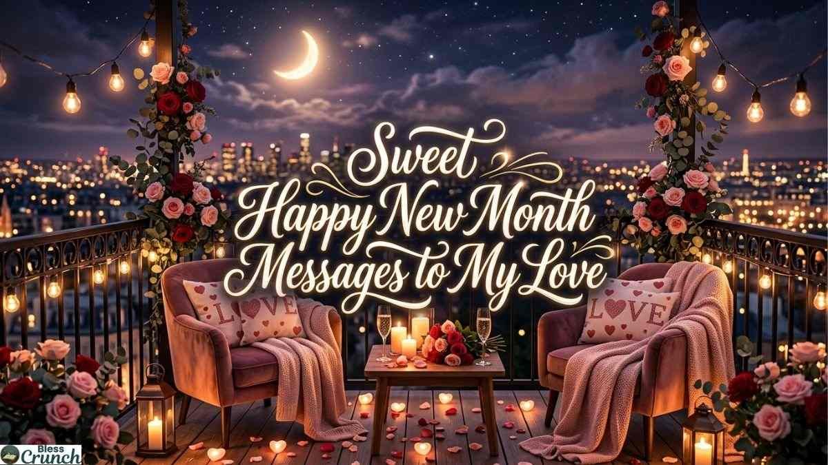 Romantic new month love message scene