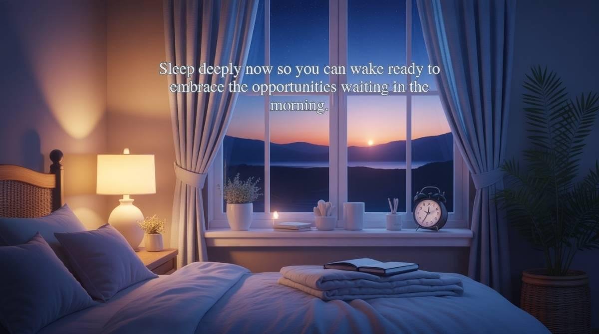 Good night morning prep blessings encouraging deep sleep and a peaceful night to wake up refreshed and ready for new opportunities