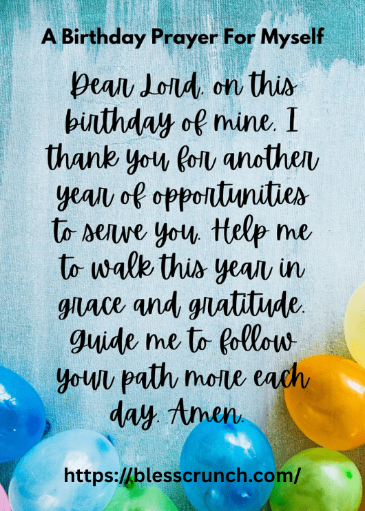 Birthday Prayer for Myself